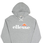 ELLESSE Womens Grey Hoodie UK 12 Cotton Blend Pullover Casual Sweatshirt