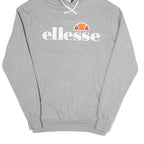 ELLESSE Womens Grey Hoodie UK 12 Cotton Blend Pullover Casual Sweatshirt