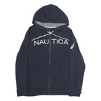NAUTICA Mens Navy Blue Full Zip Hoodie XL Cotton Casual Sweatshirt