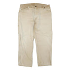 DICKIES Mens Jeans Beige Regular Straight Denim W40 L30 Workwear Cotton Blend