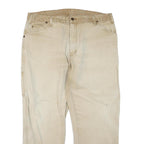 DICKIES Mens Jeans Beige Regular Straight Denim W40 L30 Workwear Cotton Blend