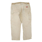 DICKIES Mens Jeans Beige Regular Straight Denim W40 L30 Workwear Cotton Blend
