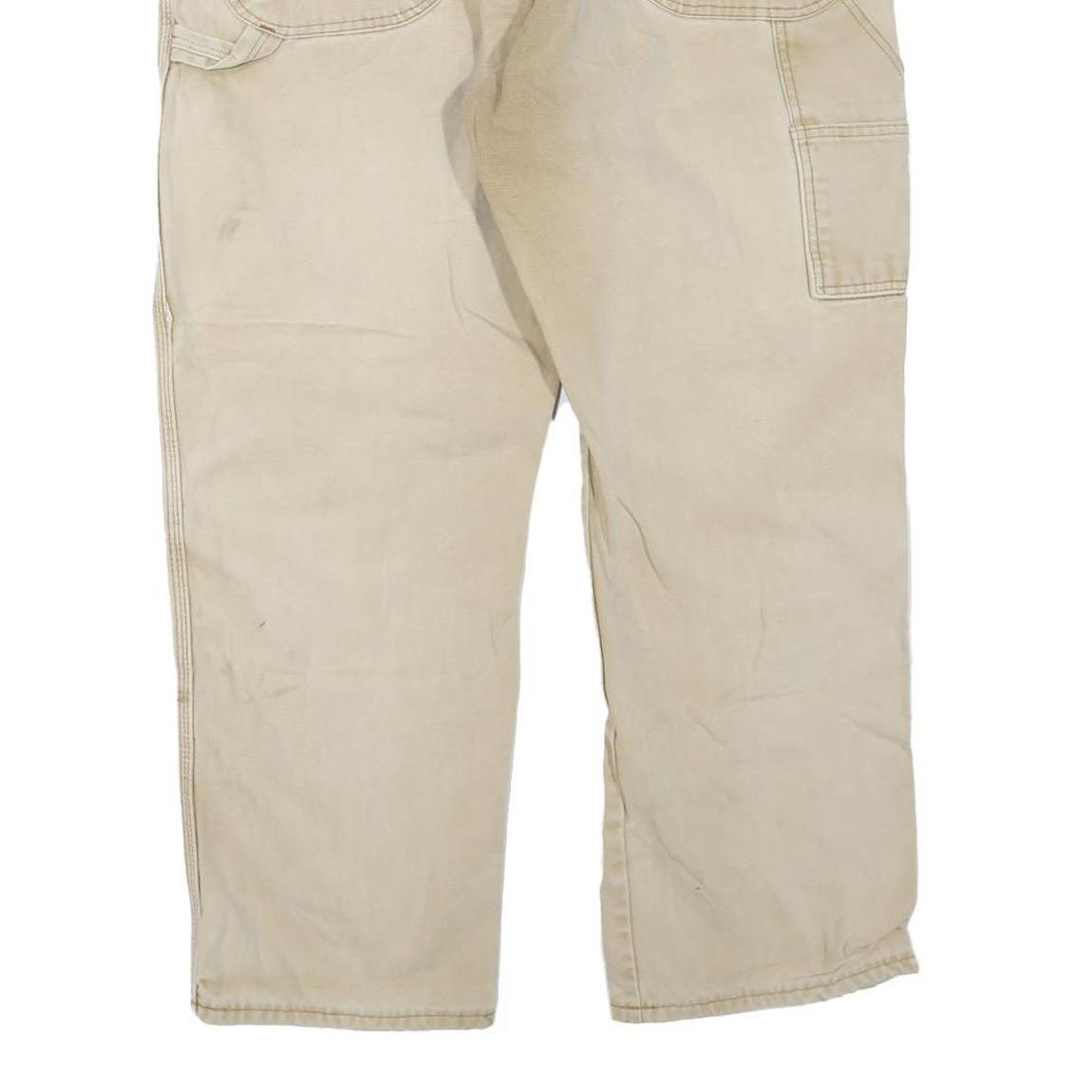 DICKIES Mens Jeans Beige Regular Straight Denim W40 L30 Workwear Cotton Blend