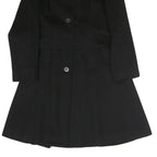 AQUASCUTUM Womens Black Classic Cotton Jacket UK 12 Button Closure Timeless