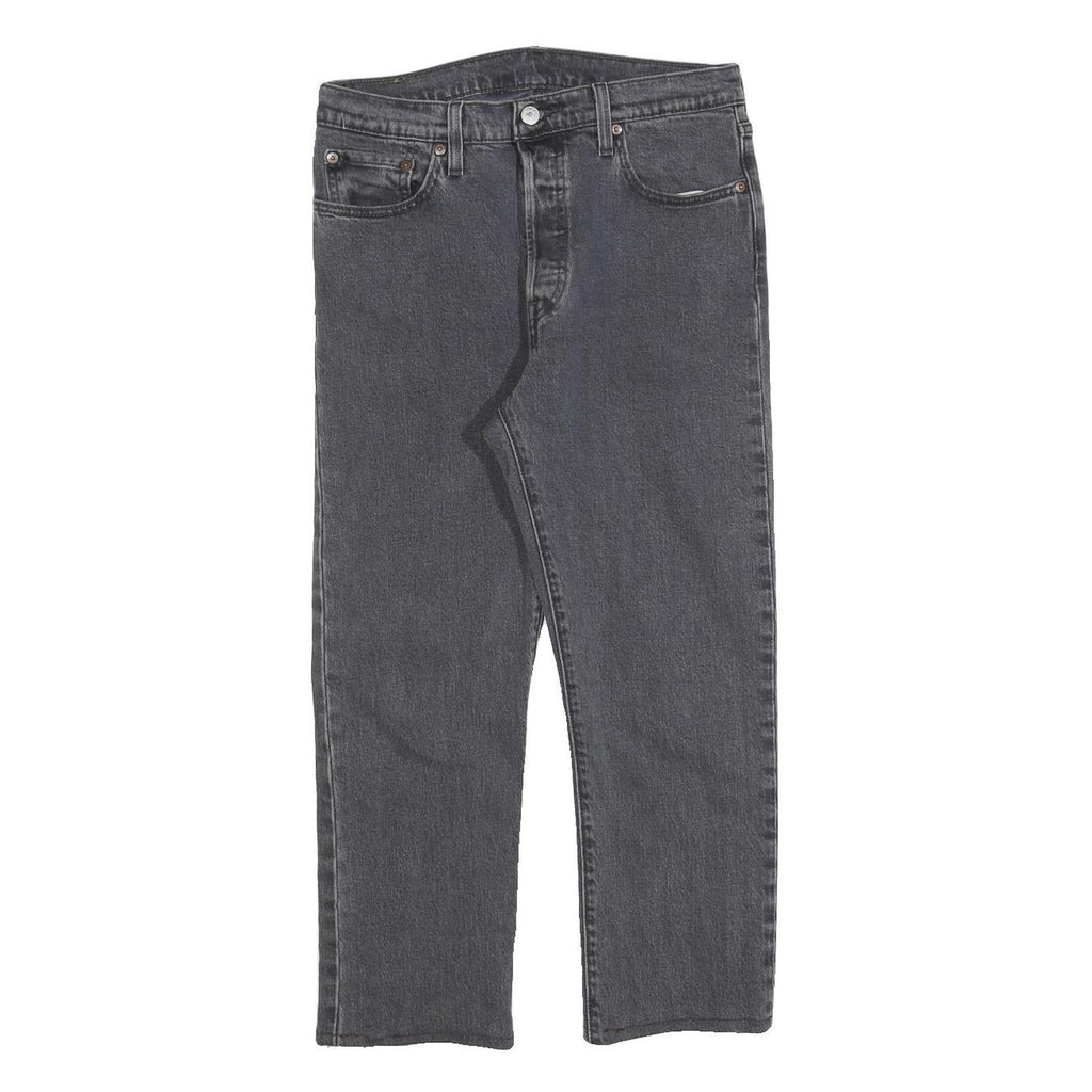 LEVI'S 501 Womens Jeans Black Regular Straight Denim Dark W29 L23 Classic Button