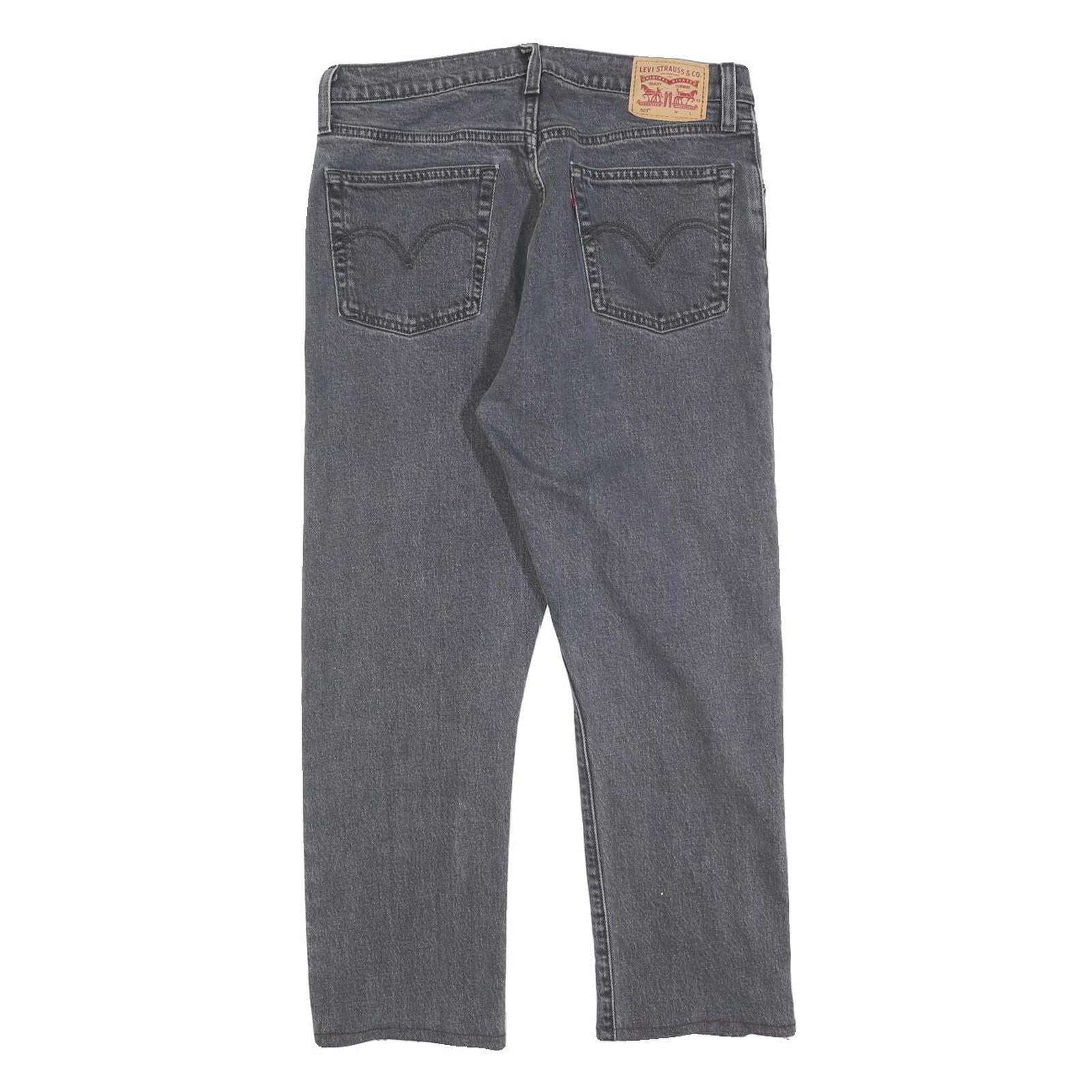 LEVI'S 501 Womens Jeans Black Regular Straight Denim Dark W29 L23 Classic Button