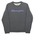 CHAMPION Boys Grey Crew Neck L Cotton Blend Pullover Sweatshirt