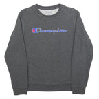 CHAMPION Boys Grey Crew Neck L Cotton Blend Pullover Sweatshirt