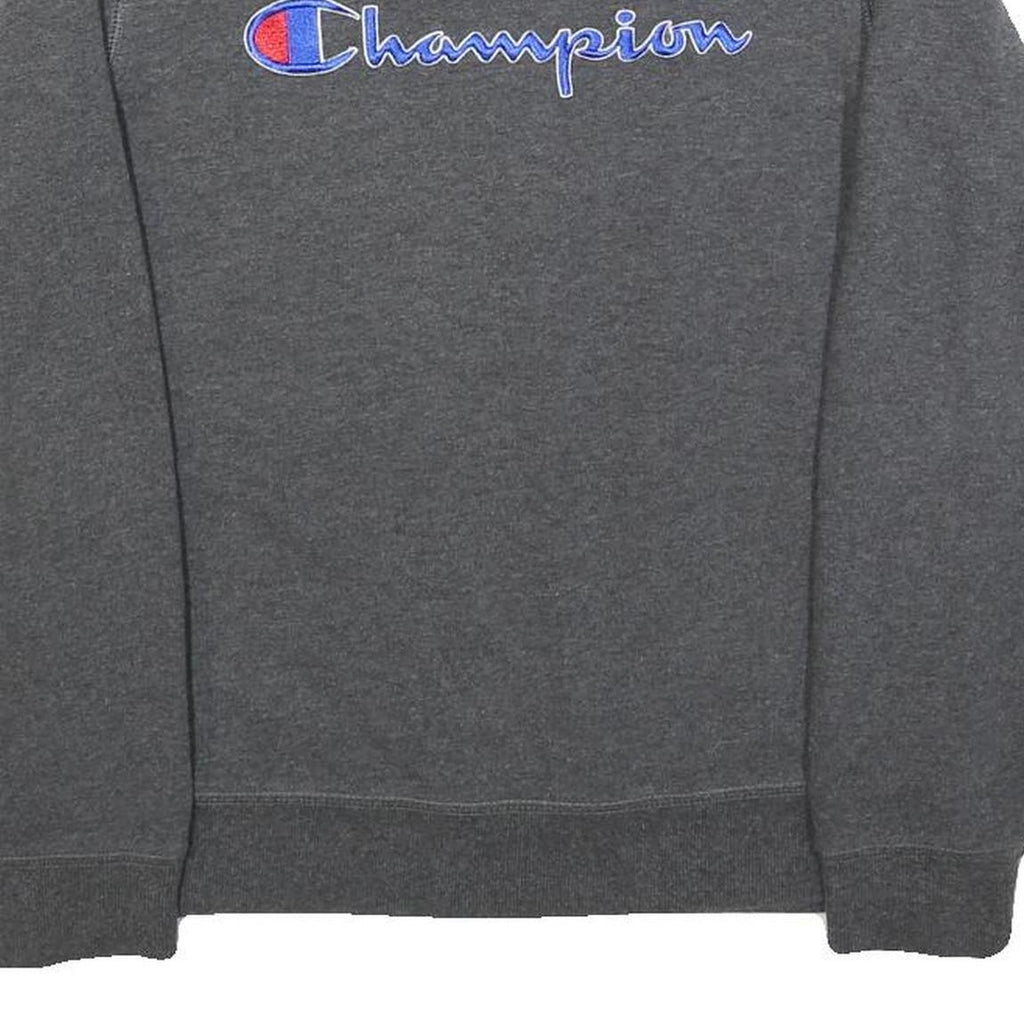 CHAMPION Boys Grey Crew Neck L Cotton Blend Pullover Sweatshirt