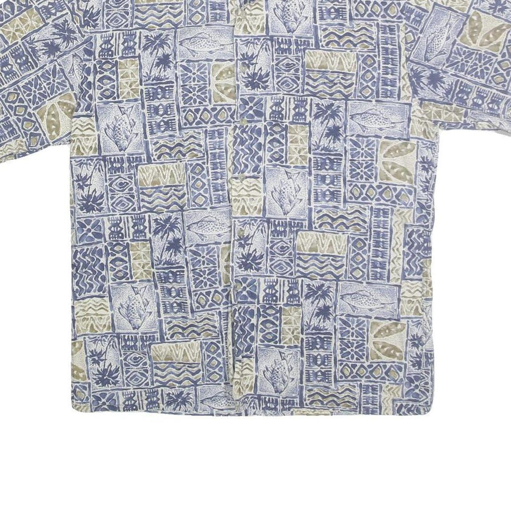 ARTHOUSE Mens Blue & Beige Pattern Cotton Shirt M Beach Holiday Casual