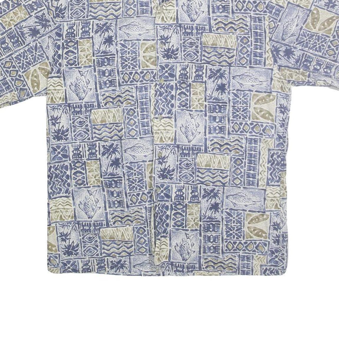 ARTHOUSE Mens Blue & Beige Pattern Cotton Shirt M Beach Holiday Casual