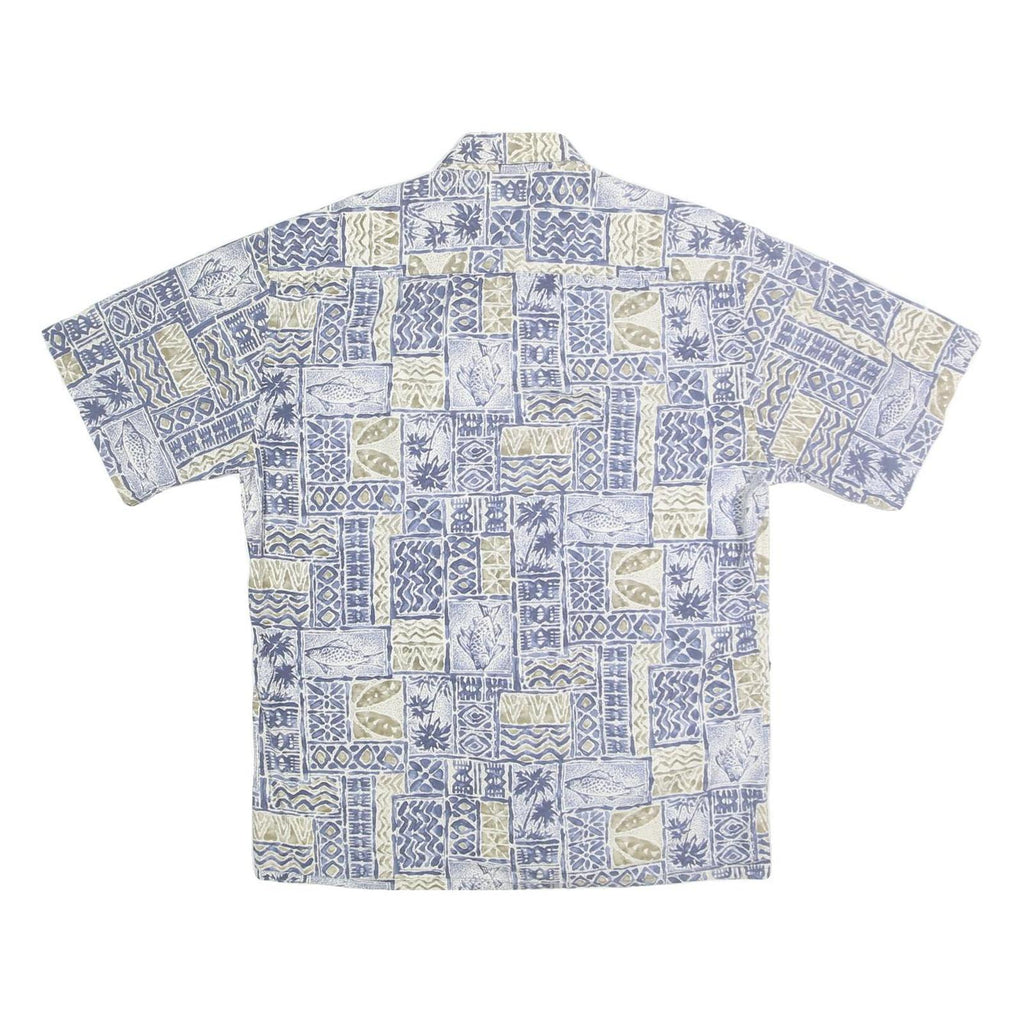 ARTHOUSE Mens Blue & Beige Pattern Cotton Shirt M Beach Holiday Casual