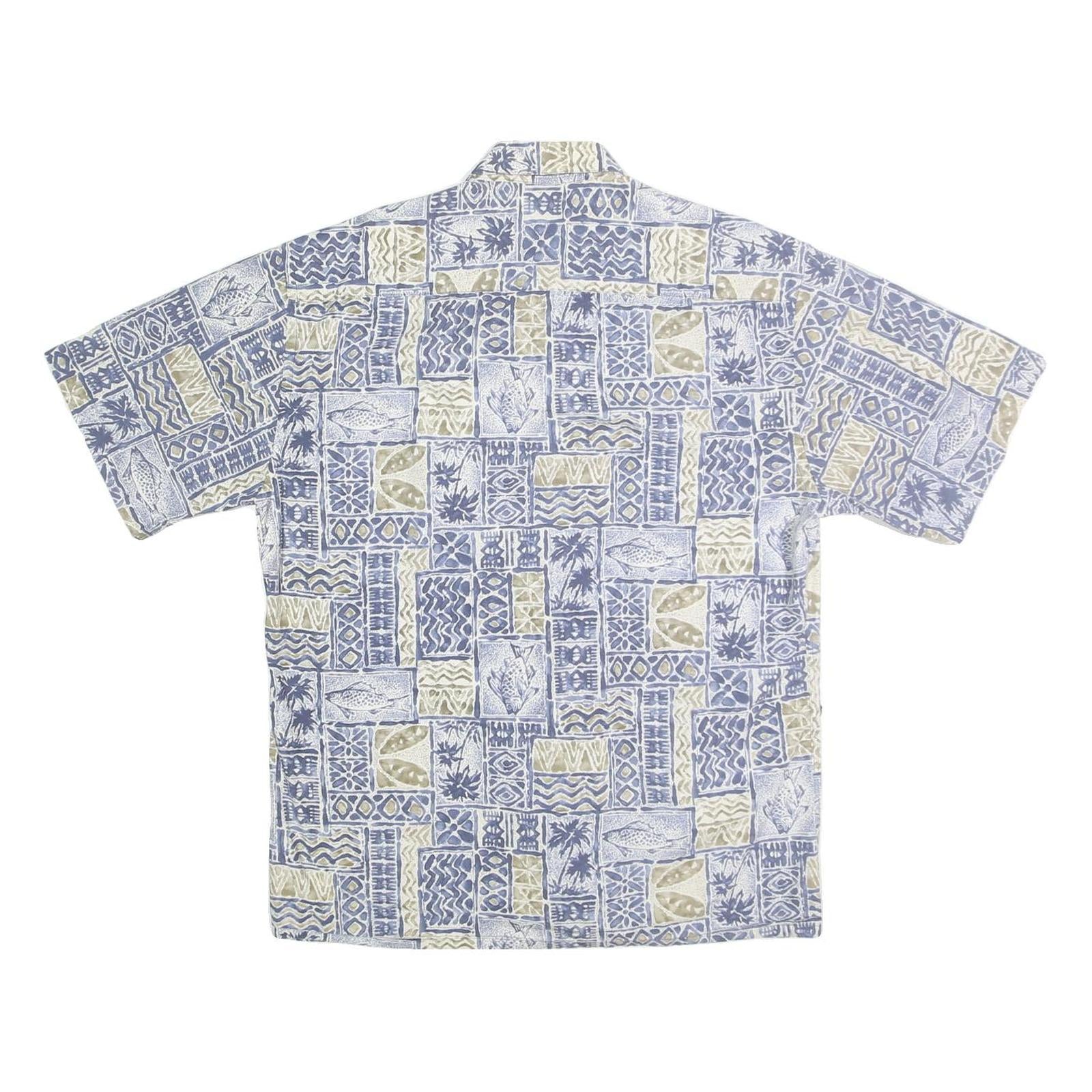 ARTHOUSE Mens Blue & Beige Pattern Cotton Shirt M Beach Holiday Casual
