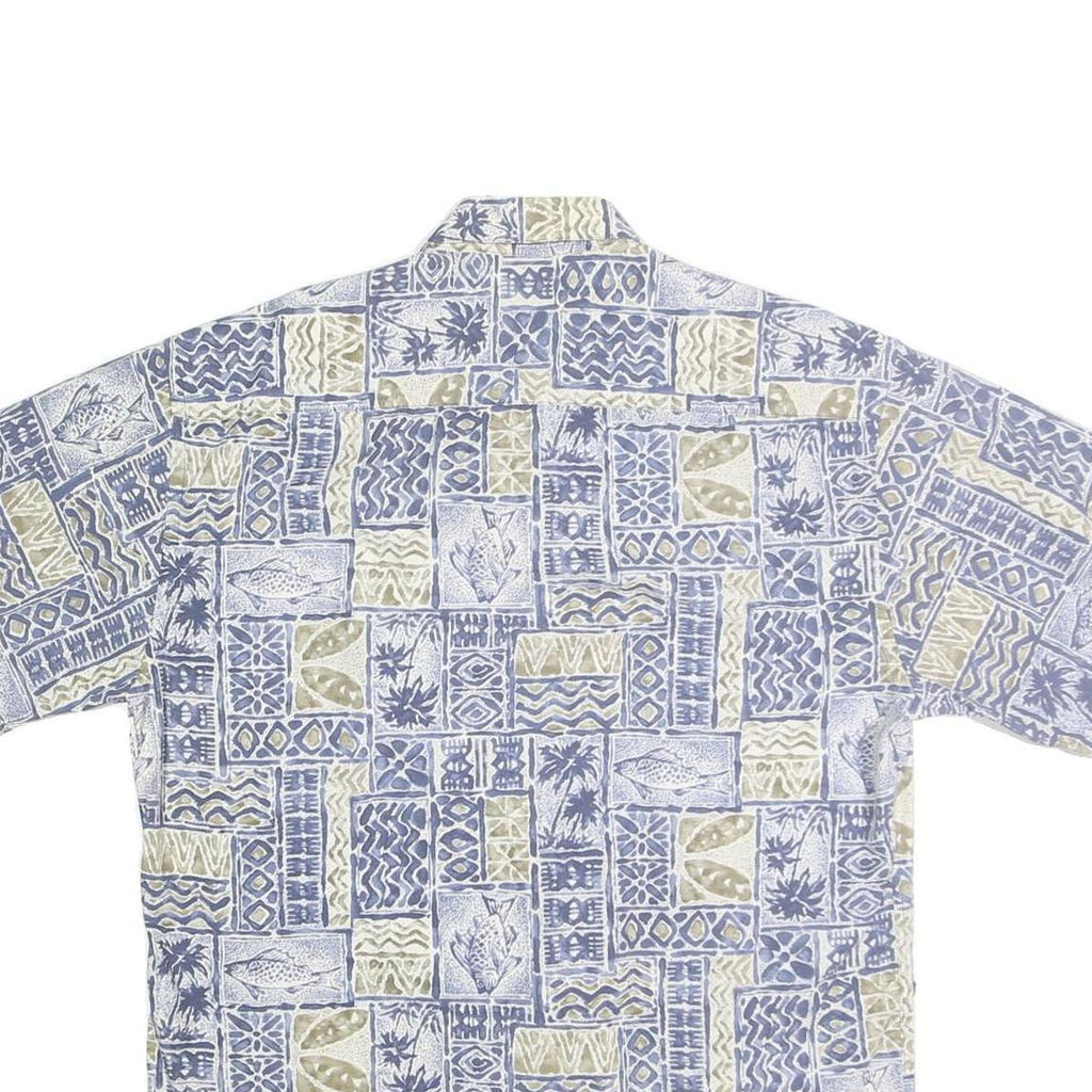 ARTHOUSE Mens Blue & Beige Pattern Cotton Shirt M Beach Holiday Casual