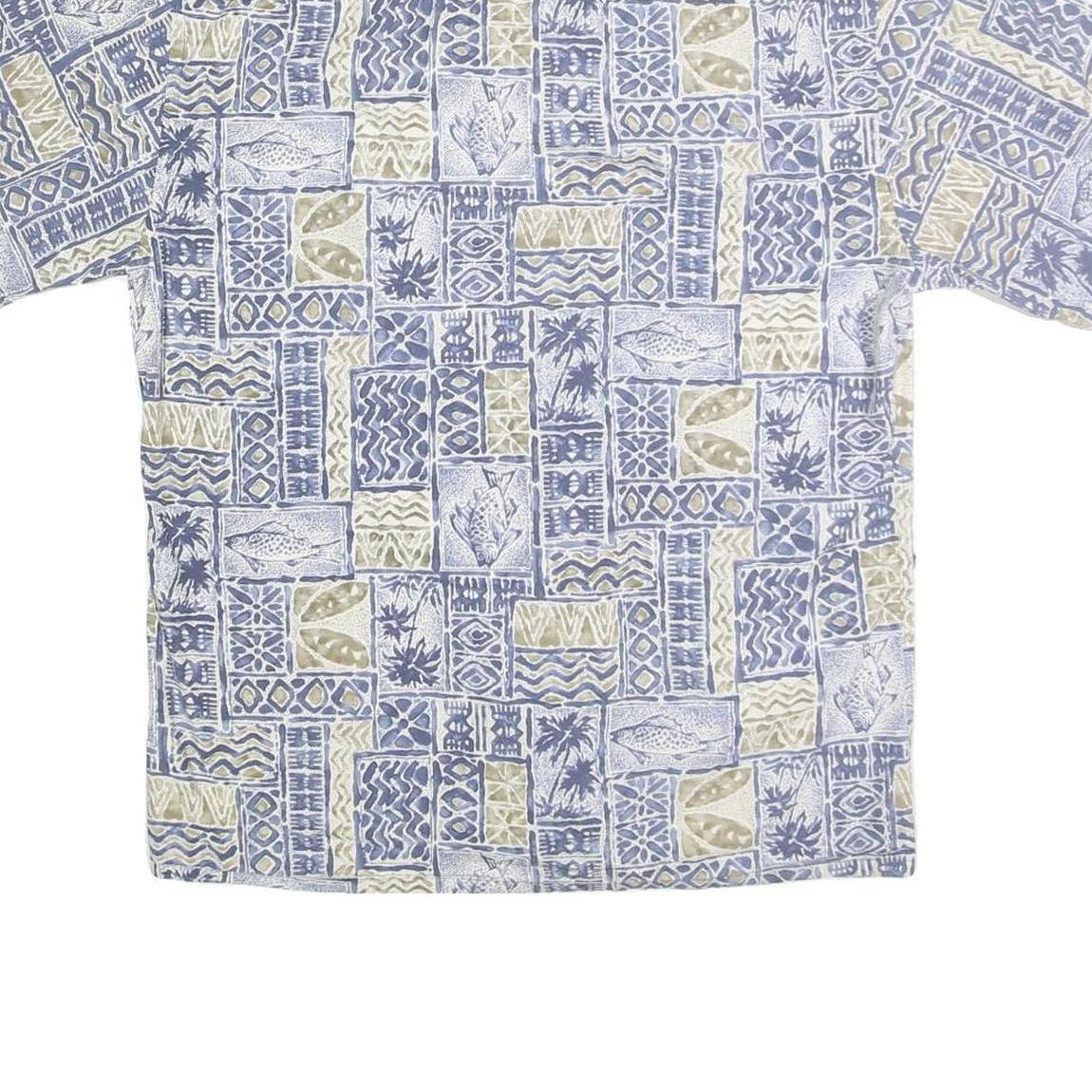 ARTHOUSE Mens Blue & Beige Pattern Cotton Shirt M Beach Holiday Casual