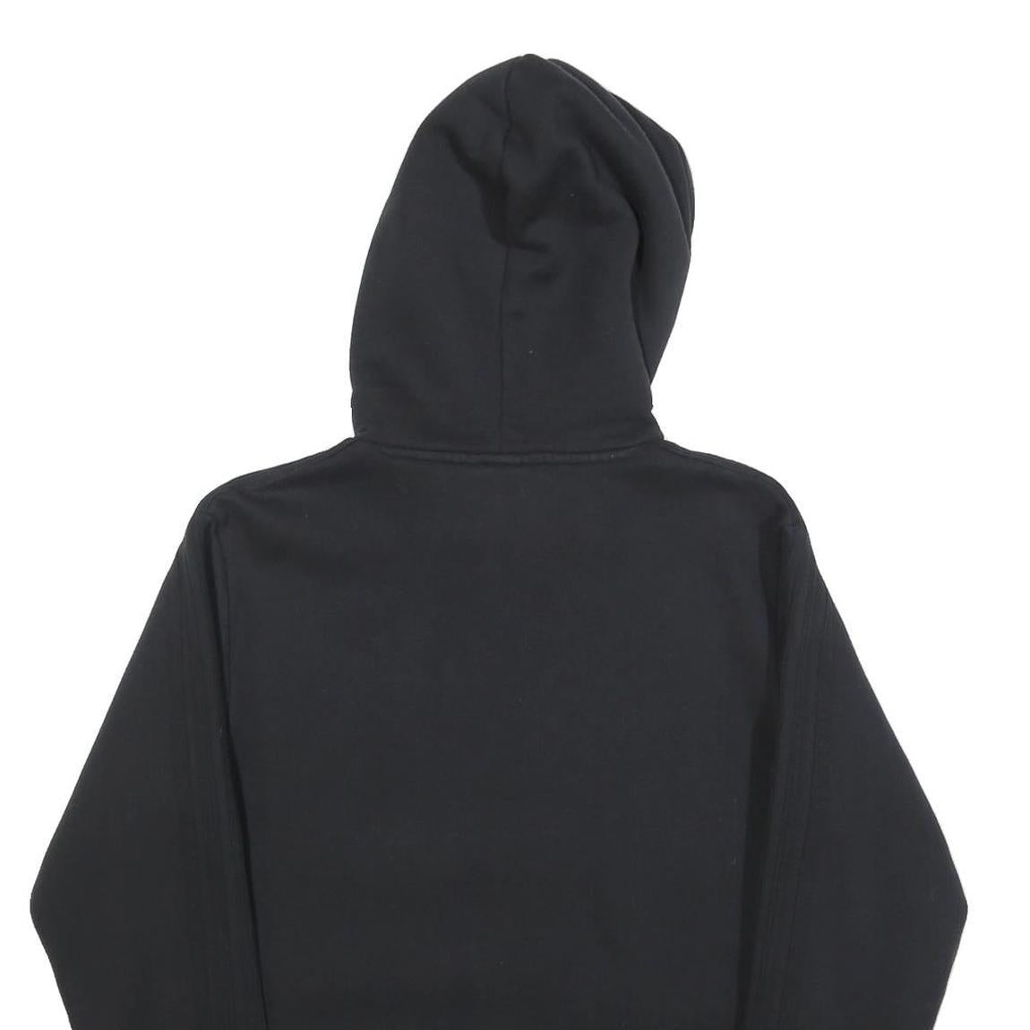 ADIDAS Mens Black Hoodie S Trefoil Logo Cotton Pullover Casual Sweatshirt