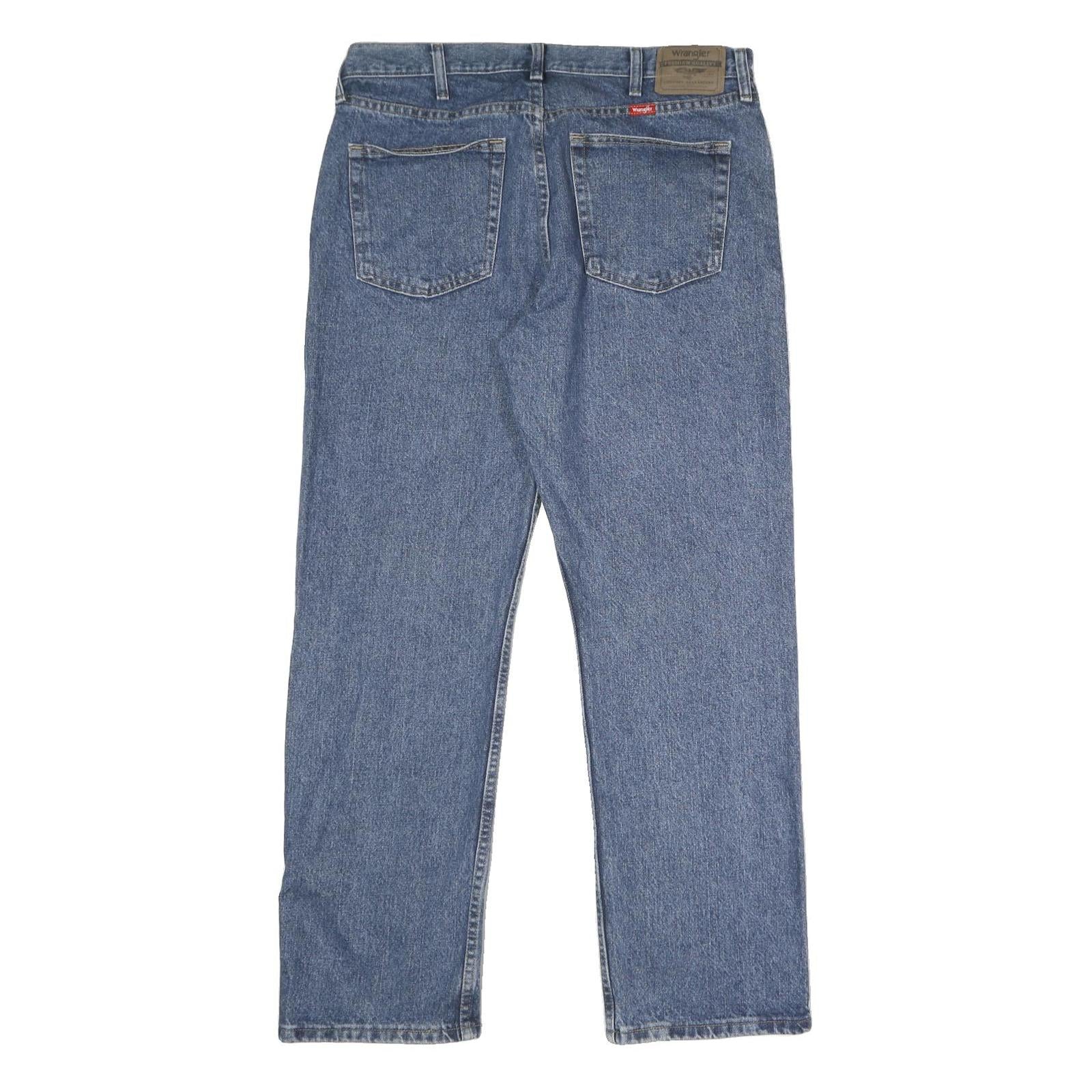 WRANGLER Mens Jeans Blue Regular Straight Denim Medium W35 L30 Classic Comfort