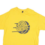 GILDAN Mens Yellow Playoff Basketball Graphic T-Shirt XL Short Sleeve Crew Neck