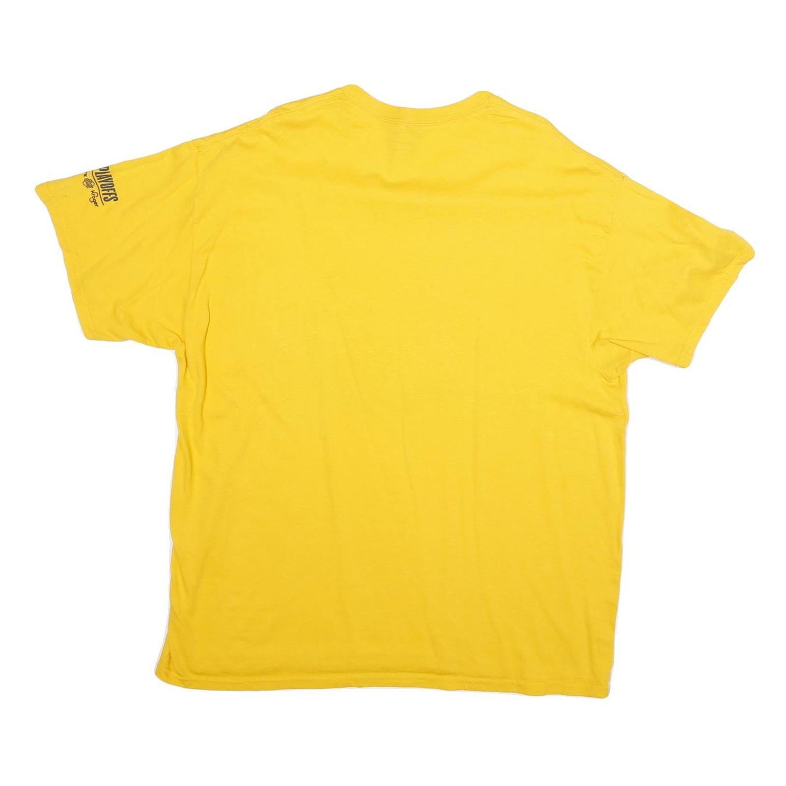 GILDAN Mens Yellow Playoff Basketball Graphic T-Shirt XL Short Sleeve Crew Neck
