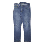LEVI'S Mens Slim Blue Denim Raw Jeans W32 L30 Classic Fit Zip Closure