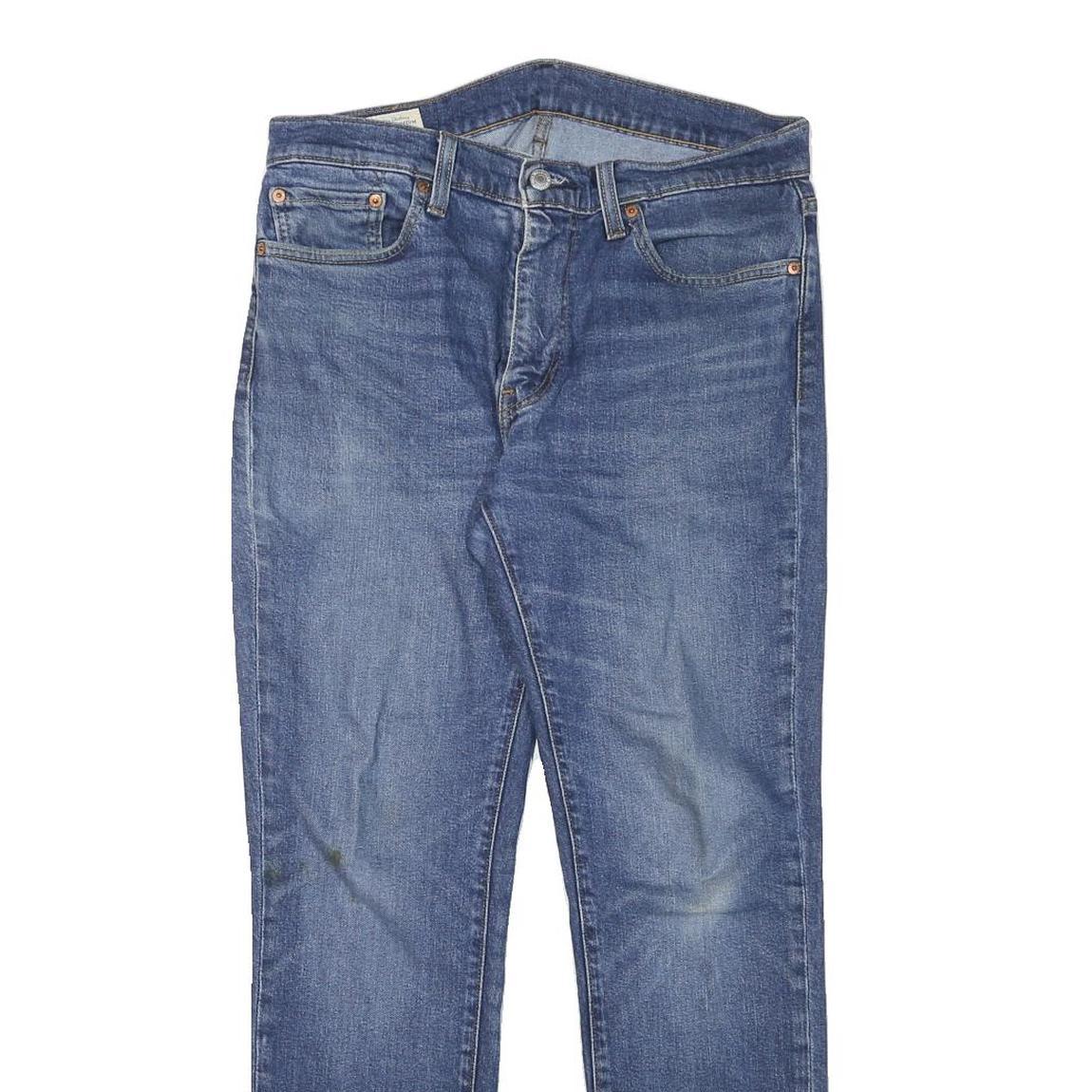 LEVI'S Mens Slim Blue Denim Raw Jeans W32 L30 Classic Fit Zip Closure