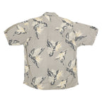 NAUTICA Mens Beige & Cream Floral Linen Blend Shirt S Summer Holiday Casual