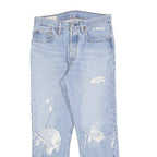 LEVI'S 501 Womens Jeans Blue Regular Straight Denim Light W29 L26 Distressed