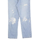 LEVI'S 501 Womens Jeans Blue Regular Straight Denim Light W29 L26 Distressed