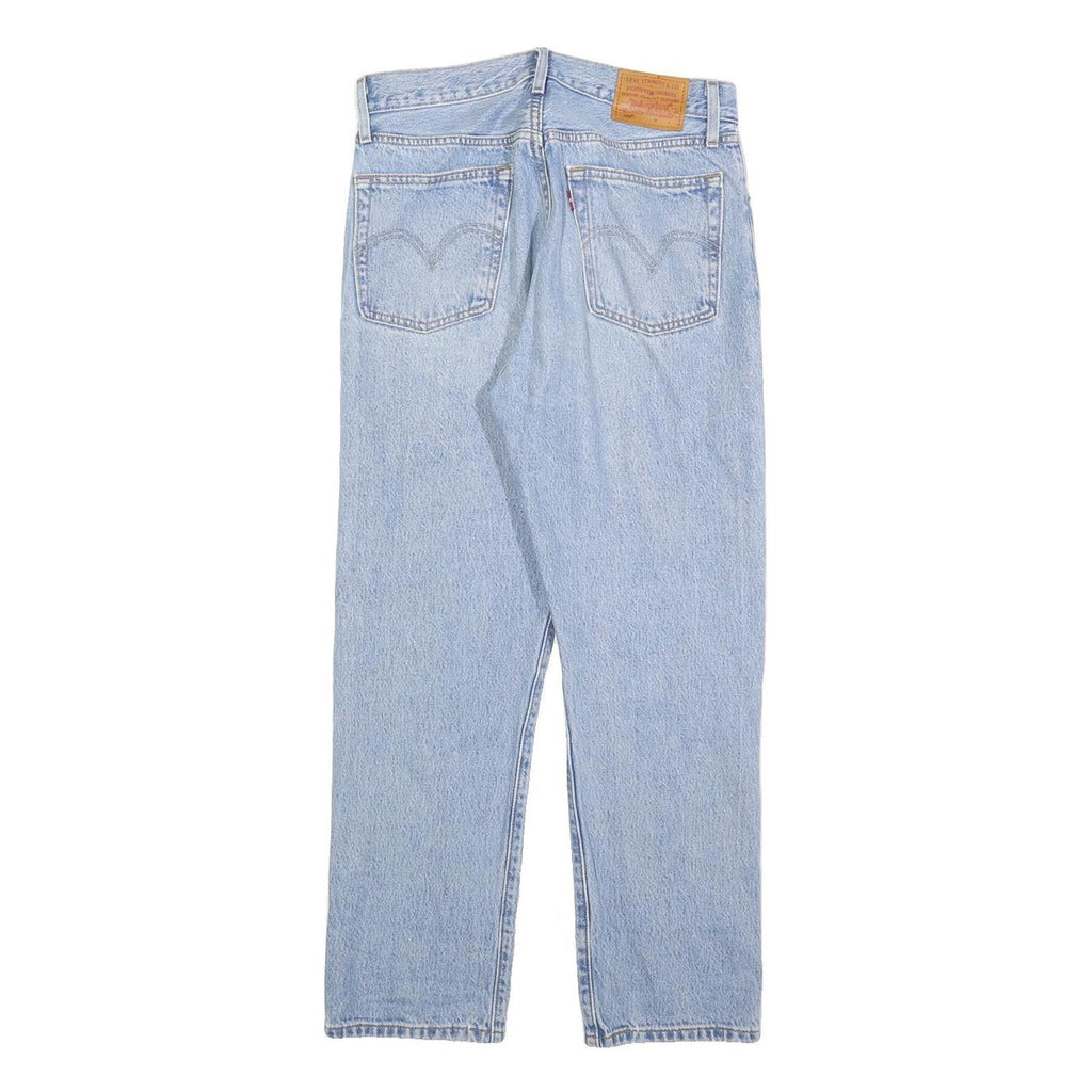 LEVI'S 501 Womens Jeans Blue Regular Straight Denim Light W29 L26 Distressed