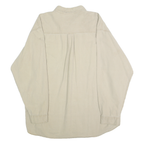 PIER CONNECTION Mens Beige Cotton Shirt XL Button Down Casual Long Sleeve