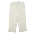 FADED GLORY Womens Cotton Blend Cream Relaxed Cargo Trousers W28 L23 Casual