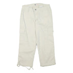 FADED GLORY Womens Cotton Blend Cream Relaxed Cargo Trousers W28 L23 Casual