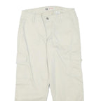 FADED GLORY Womens Cotton Blend Cream Relaxed Cargo Trousers W28 L23 Casual