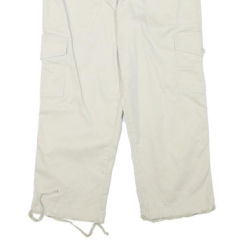 FADED GLORY Womens Cotton Blend Cream Relaxed Cargo Trousers W28 L23 Casual