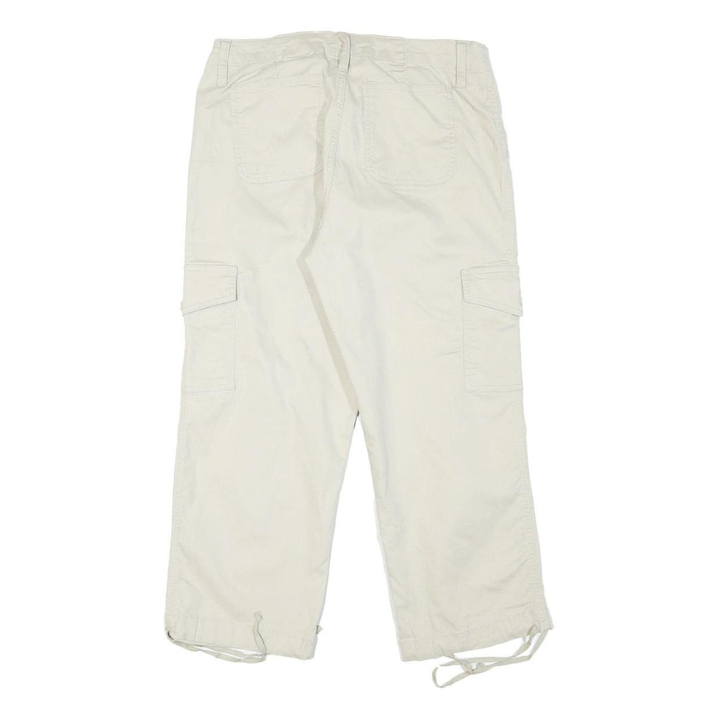FADED GLORY Womens Cotton Blend Cream Relaxed Cargo Trousers W28 L23 Casual