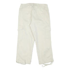 FADED GLORY Womens Cotton Blend Cream Relaxed Cargo Trousers W28 L23 Casual