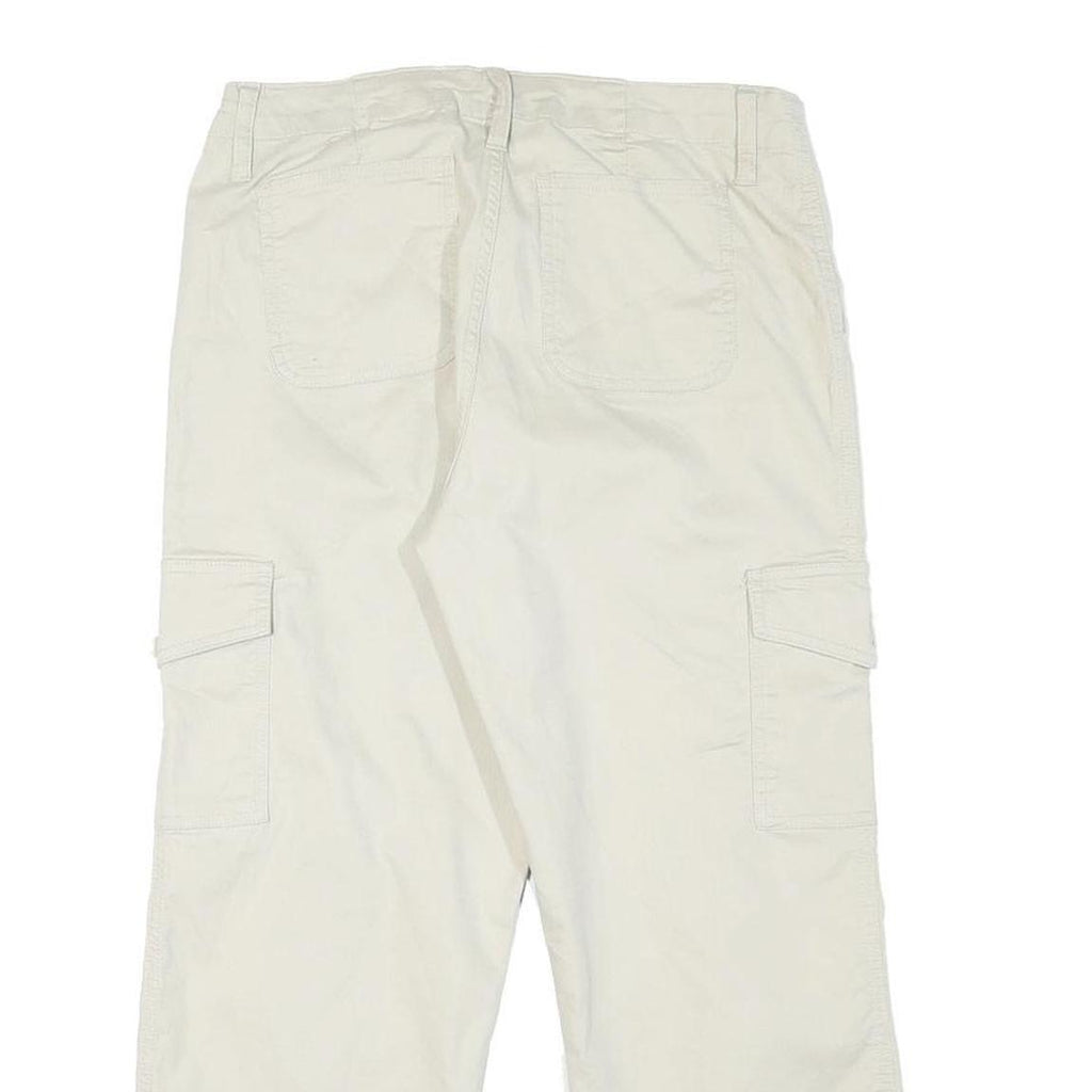 FADED GLORY Womens Cotton Blend Cream Relaxed Cargo Trousers W28 L23 Casual