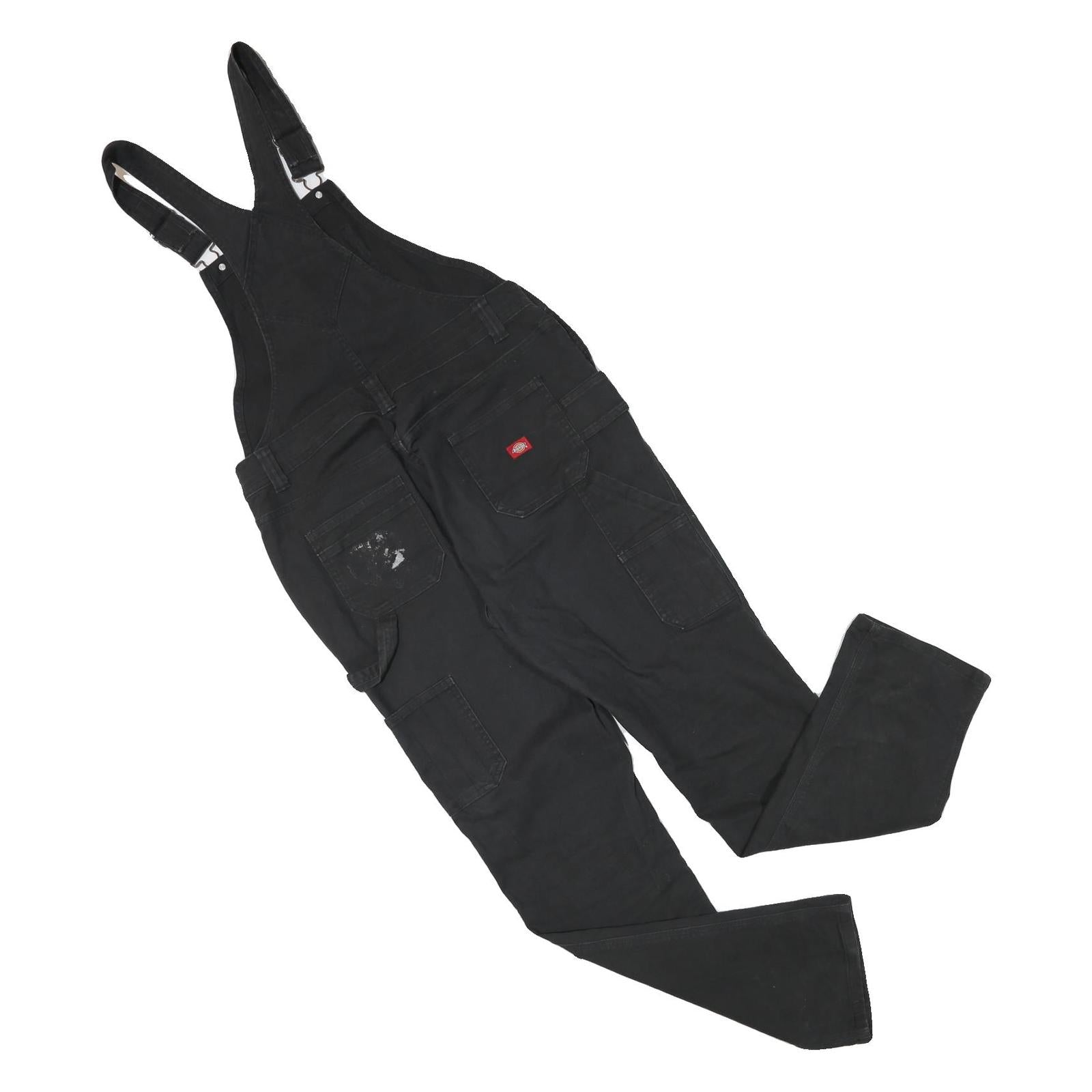 DICKIES Womens Black Cotton Blend Dungarees Regular Fit S W34 L31 Workwear