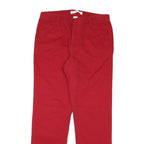 TOMMY HILFIGER Womens Cotton Blend Red Regular Fit Straight Trousers W31 L30
