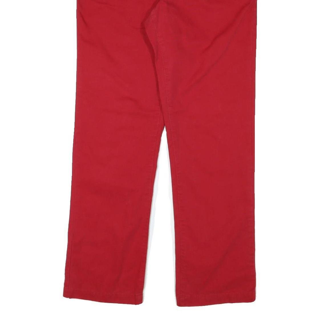 TOMMY HILFIGER Womens Cotton Blend Red Regular Fit Straight Trousers W31 L30