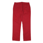 TOMMY HILFIGER Womens Cotton Blend Red Regular Fit Straight Trousers W31 L30