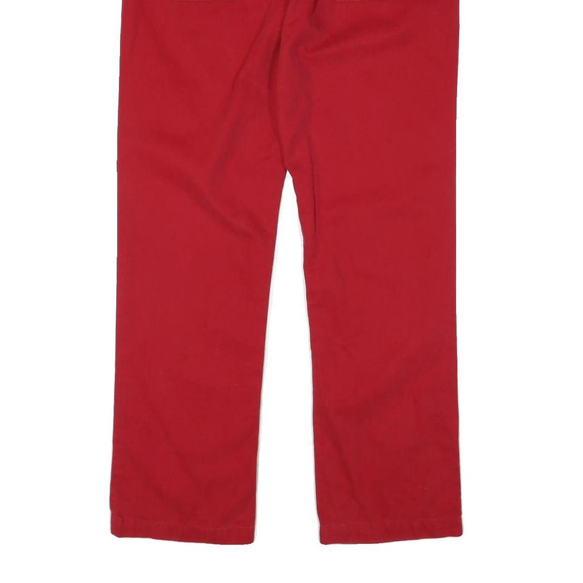TOMMY HILFIGER Womens Cotton Blend Red Regular Fit Straight Trousers W31 L30