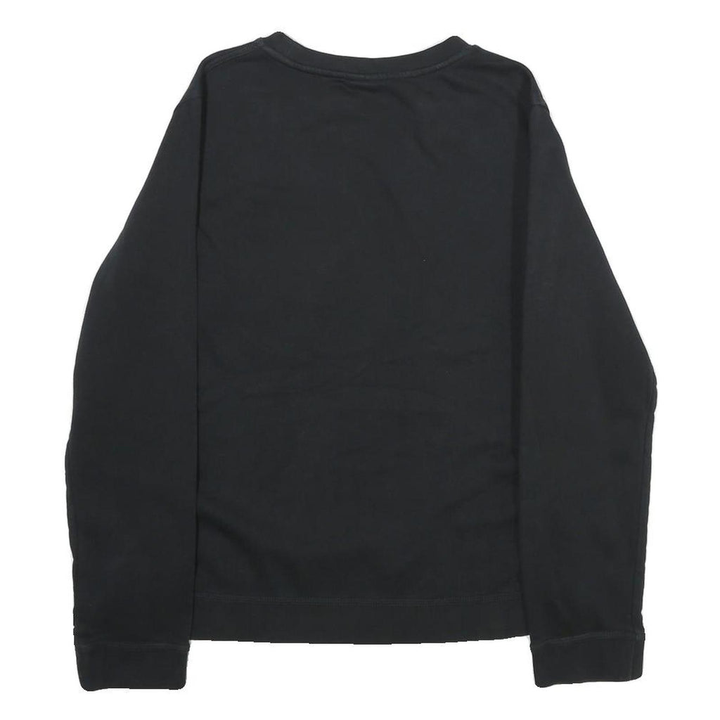 NIKE Womens Black Cotton Blend Crew Neck XL Logo Print Sweatshirt Pullover