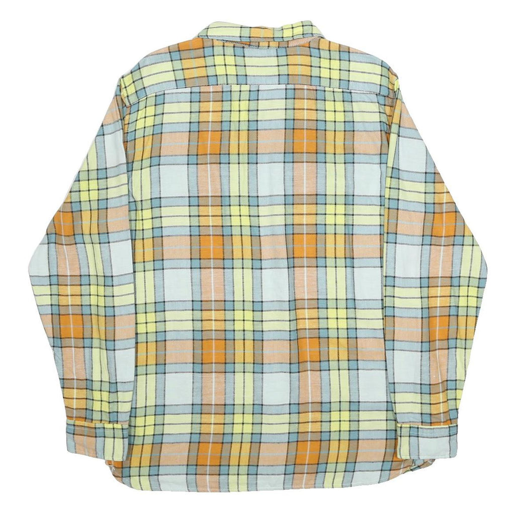 LEVI'S Mens Blue & Orange Check Shirt M Cotton Blend Casual Stylish