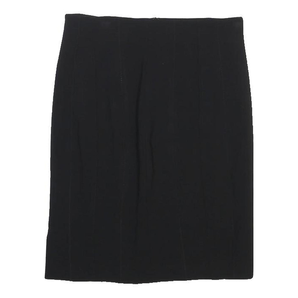 KAREN MILLEN Womens Black Pencil Knee Length Wool Blend Skirt UK 10 Classic