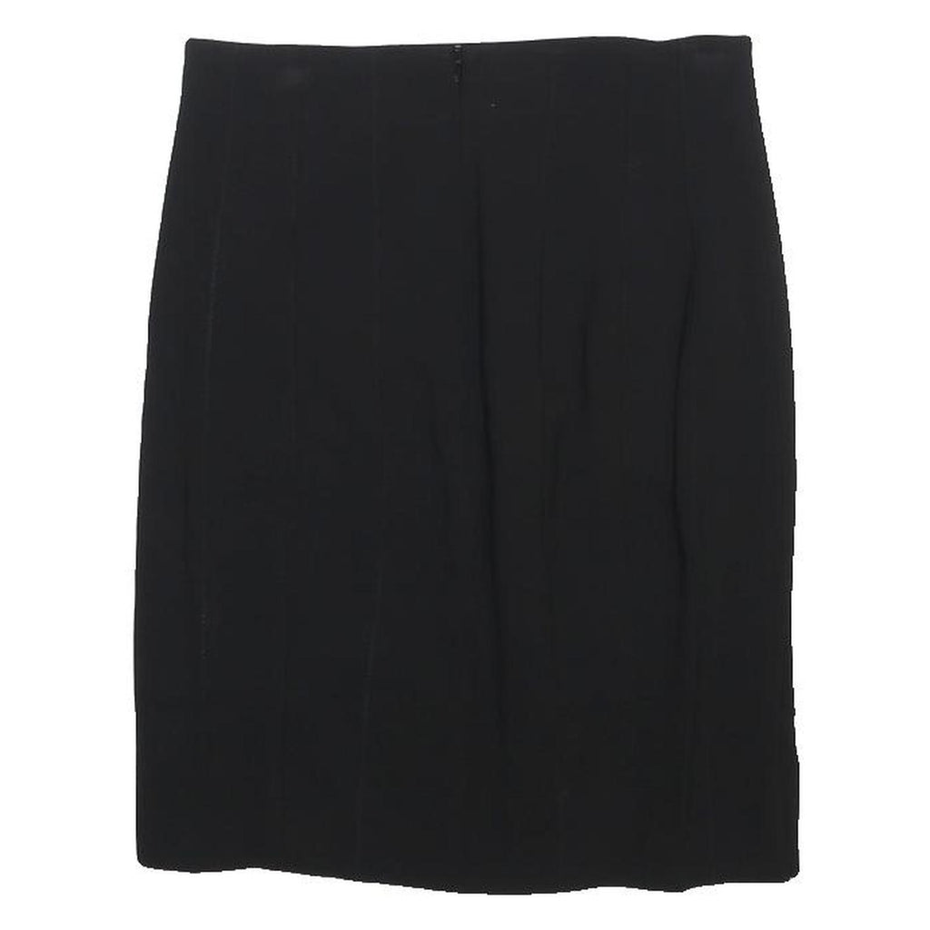 KAREN MILLEN Womens Black Pencil Knee Length Wool Blend Skirt UK 10 Classic