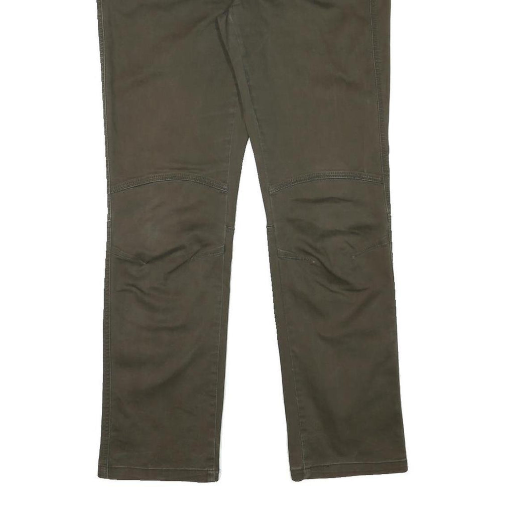 NILE Womens Cotton Blend Regular Fit Straight Olive Green Trousers W35 L30