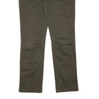 NILE Womens Cotton Blend Regular Fit Straight Olive Green Trousers W35 L30
