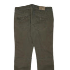 NILE Womens Cotton Blend Regular Fit Straight Olive Green Trousers W35 L30