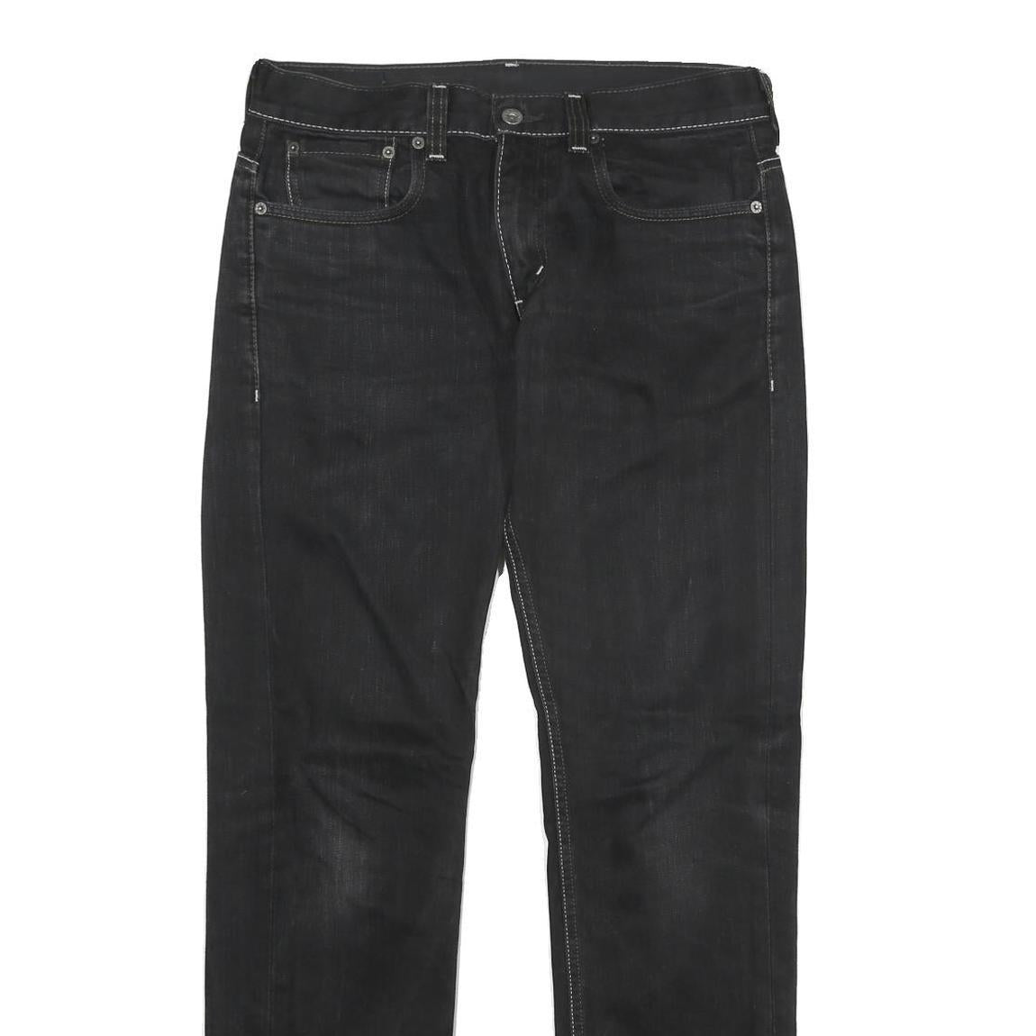 LEVI'S 511 Mens Black Regular Skinny Denim Dark W32 L32 Zip Cotton Jeans